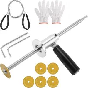 드릴 내부/내부 파이프 절단을 위한 7인치 PVC 커터 도구 깊이 게이지 장갑 육각 생크 배관 관개 DIY