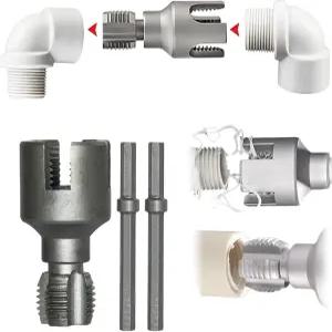 2025년 새로운 파이프 나사 절단 도구 내부 및 외부 나사산 통합 PVC 전기 드릴 호환 키트 1/2인치 또는