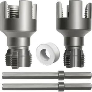 CATITO 통합 내부 및 외부 파이프 나사산 도구 - 2피스 전기 드릴 호환 2인 1 PVC 키트 이중 기능 절단