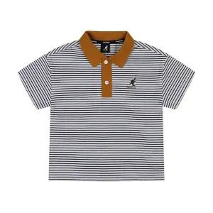 [캉골키즈]쿨맥스 피케 뉴 스트라이프 카라 티셔츠 SB 0213 네이비