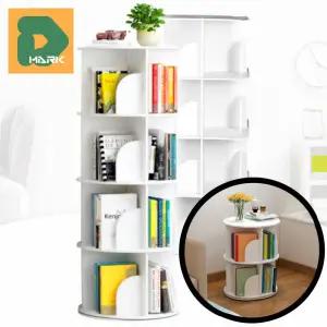 공간활용 회전책장 4단 정리 서재 책꽂이 수납장 DIY 원형 선택형 용품 아이방 조립식 거실 구성 사각