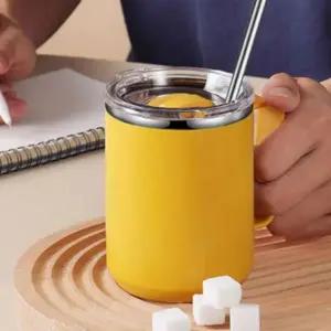 보냉 뚜껑 머그잔 스텐 손잡이 보온 컬러플 머그컵