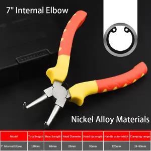 호환  내부 및 외부 링 스프링 플라이어가 있는 7인치 수동 스냅 링 플라이어 원형 스냅 제거 및 설치에 사