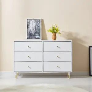 [롯데백화점]미아트 빅피처가구 화이트 LPM 1200 6칸 3단 서랍장