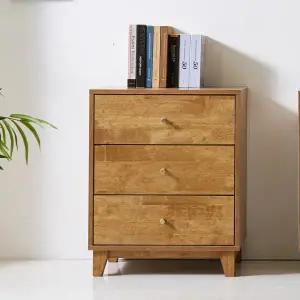 [롯데백화점]미아트 빅피처가구 미라노 600 LPM 고무나무원목 3단 서랍장