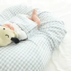 제이앤제나 수유 쿠션 커버분리 시트 체크 블루 9도