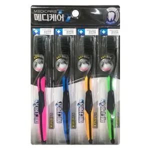 이중모칫솔세트 구강케어숯모 양치도구 4P