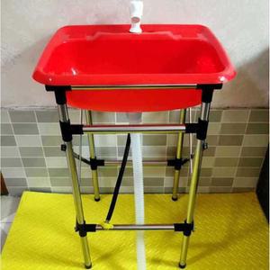 강아지 스탠드 욕조 스텐 폴딩 배수관 펫샵 샴푸대 1 화이트 스테인레스 야채싱크대