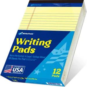 라이트패드 법적 메모 패드 58 마이크로 용지 천공 필기 대학 카나리아 12팩 BLSCY50C12PAD 판결 50매