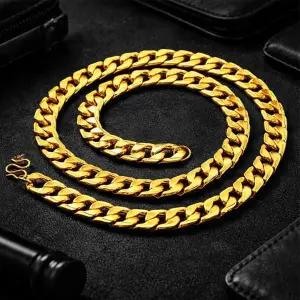 쿠반 체인 목걸이 12mm 광폭 58cm 빅사이즈 변색없는 도금 남성 남자