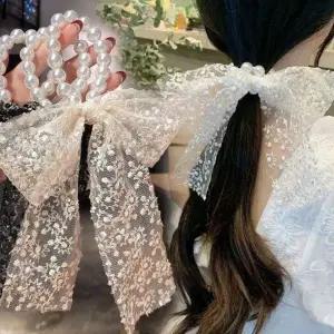레이스 진주 헤어밴드 리본 장식 머리끈 진주장식 머리밴드 레이스