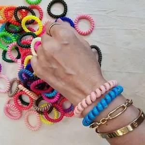 다채로운 전화선 스타일 스프링 헤어밴드 여성용 운동용 무용