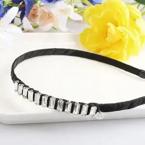 시후주얼리 화이트 스퀘어 크리스탈 라인 블랙 핸드메이드