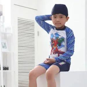 [골드스마일]어벤져스 남아 수영복 주니어 긴팔 래쉬가드 수모 p 실내 어린이