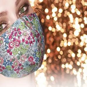 화사한 꽃무늬 입체재단 면소재 통기성 세탁가능 패션 얼굴가리개 봄 여름 가을