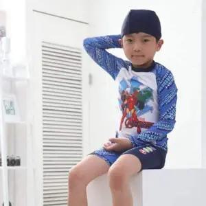 어벤져스 남아 수영복 주니어 긴팔 래쉬가드 수모 p 실내 어린이