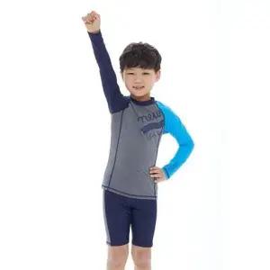 쿠기 남아 수영복 키즈 긴팔 래쉬가드 팬츠 수모 p 어린이 수영복
