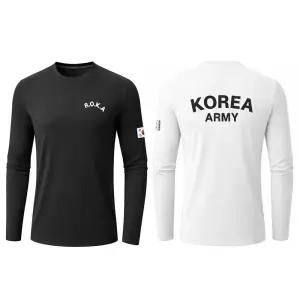 빅사이즈 남여공용 군인 긴팔 티셔츠 기능성 쿨링 스판 로카 커플티
