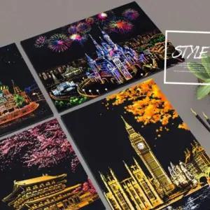 스크래치 아트 북 야경 스크래치 북 성인 도시 페이퍼 풍경 선물용