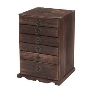 오동나무 보이차 보관함 빈티지 찻잎 서랍식 서랍 다층