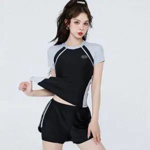 여성 래쉬가드 반팔 래쉬가드 캐주얼 스포츠 수영복 여름 팬츠형