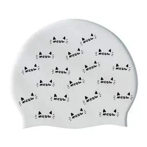 실리콘 수모 패션 수모 프린트 고탄력 수영모자 성인 용품