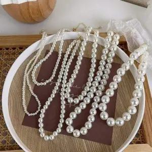 [셀러에이드]클래식 진주 목걸이 데일리 진주 목걸이 볼드 여성