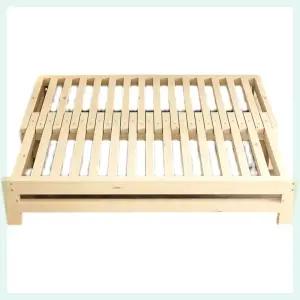 평상 침대 길이조절 받침 매트리스 슬라이딩 원목 폭 접이
