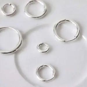 실버 링 귀걸이 실버 귀걸이 은라운드 데일리 라운드 얇은 작은