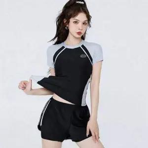[콩심팥심]여성 래쉬가드 반팔 래쉬가드 캐주얼 스포츠 수영복 여름 팬츠형