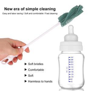 병솔 손잡이 실리콘 녹색 고강도 세척 브러쉬 젖병 유리제품 세척용 스크러버 도구