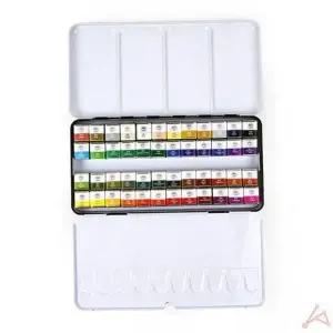 휴대용 수채 물감 전문가용 고체 수채화 물감 틴케이스 48색
