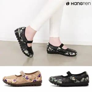 행텐 HT-81-1 여성 꽃무늬 메리제인 슬립온 편한 밴딩 단화 컴포트화 효도화