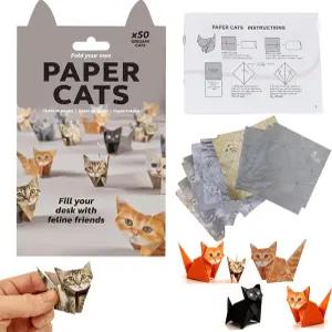 JUJOYYS 종이 고양이 DIY 종이접기 50매 3D 재미있는 공예 활동 애호가를 위한 책상 장식 크리에이티브