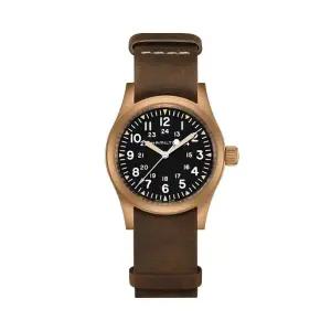 해밀턴 H69459530 카키필드 남성 가죽 메커니컬 38mm