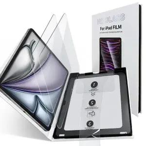 [다이아큐브]아이패드 에어 8세대 13 M4 원터치 풀커버 9H강화유리 저지문 액정보호필름 2매 자동먼지제거