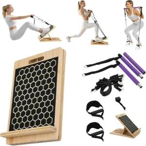 3-in-1 필라테스 트레이닝 세트 원목 보드 저항 밴드가 있는 인클라인 홈 휴대용 에디션 종아리 스트레칭