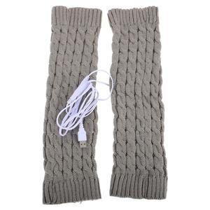 스키수노 1쌍 겨울 따뜻한 온열 활동에 야외 남성용 워머 양말 니트 플리스 다리 회색 전기