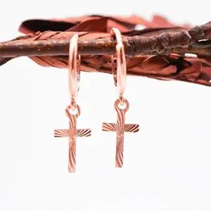 [오팔하우스]14k 십자가 컷팅 원터치 귀걸이 OPNIE2054-1