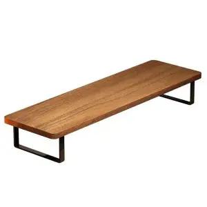 [셀러에이드]BenF Home 듀얼 모니터 받침대 모던 우드 데스크 수납 선반 스탠드