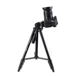 블랙 조절식 휴대용 카메라 삼각대 LED 라이트 포함
