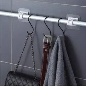 무타공 집게형 커튼봉 (1쌍) 압축봉 걸이 세트 커튼홀더 고리 고정