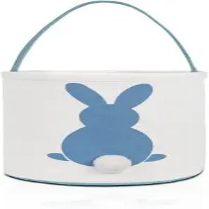 모노블랭크스 부활절 토끼 바구니 가방 달걀 사냥 장식용 버킷 토트 사탕 선물 저장소(파란색)