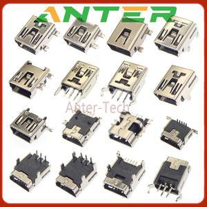 10피스 미니 소형 USB SMD 5 핀 여성 B 소켓 커넥터 플러그 스트레이트 DIP 잭