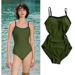 이끼 그린 스피드 슬림 원피스 수영복