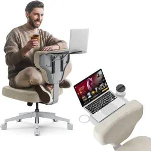 바퀴가 달린 뉴트랄 프리덤-X 크리스 크로스 의자 - 노트북 트레이가 있는 멀티 포지션 레그 오피스