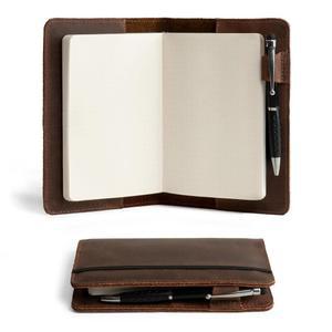 Leuchturm 3.6 x 5.9인치용 가죽 A6 노트북 커버, 리필 가능한 미니 플래너 케이스, 남성용 여행 저널 몰스키네와 호보니치용, 여행자 포켓 포트폴리오 바인더, 작은 책꽂이