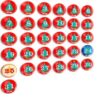 화이트보드 드라이 이레이즈 보드 냉장고 일정 냉장고용 마그네틱 숫자 컬러 유리 캘린더 자석(크리스마스