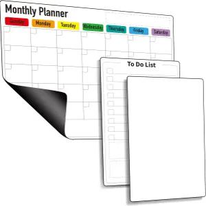 냉장고용 ZazzyKid 마그네틱 드라이 이레이즈 캘린더 3-14.6인치 x 11.6인치 월간 플래너 팩 + 7.3인치 할