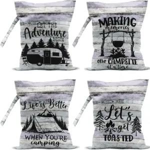 수영복 기저귀 여행용 4팩 캠핑 습식 가방 방수 재사용 건조 비치 수영장 세면도구 용품 캠핑족을 위한